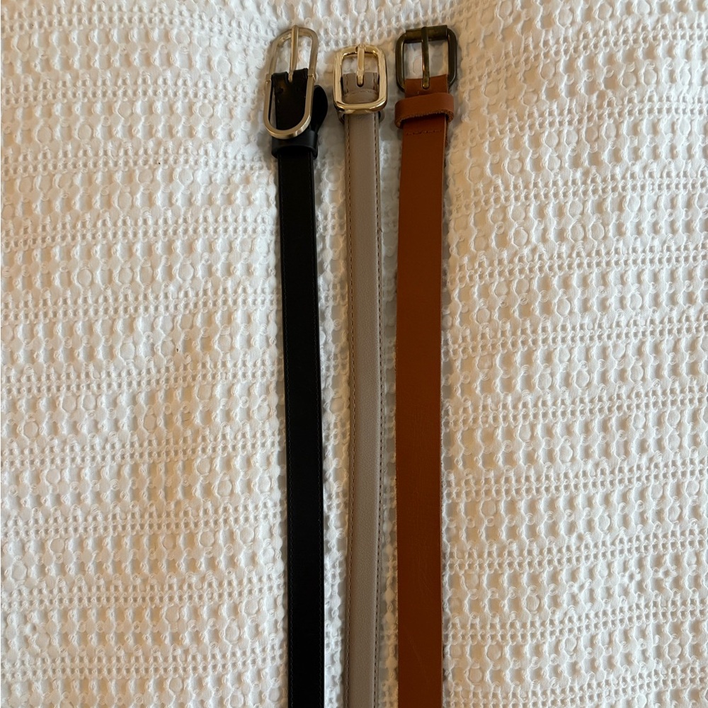 Black, Beige and Brown Leather Belts